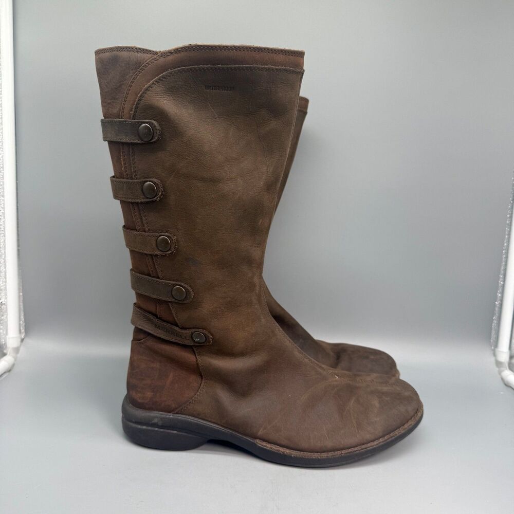 Merrell Captiva Launch 2 Women's 9 Brown Leather Side Zip Waterproof Pull Boots